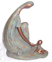 Santini Molded Sculpture Untitled &quot;Mother &amp; Child&quot; Bronze Coloring - £188.34 GBP
