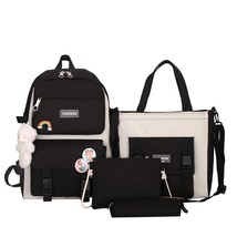 4 pcs sets canvas SchoolBags For Teenage Girls new Women&#39;s Backpack Canvas Schoo - £46.34 GBP