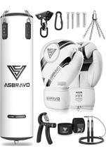 ASBRAVO Punching Bag for Adults 4ft PU Heavy Boxing Bag Set 12OZ Gloves NEW - $79.20