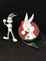 Lot Of 2 Vintage Looney Toons Bugs Bunny Christmas Ornaments KG RR58 - $14.85