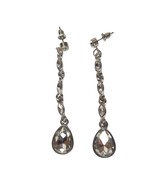 Elegant Dainty White Rhinestones Teardrop Dangle Earrings Womens Costume... - $364.88 MXN
