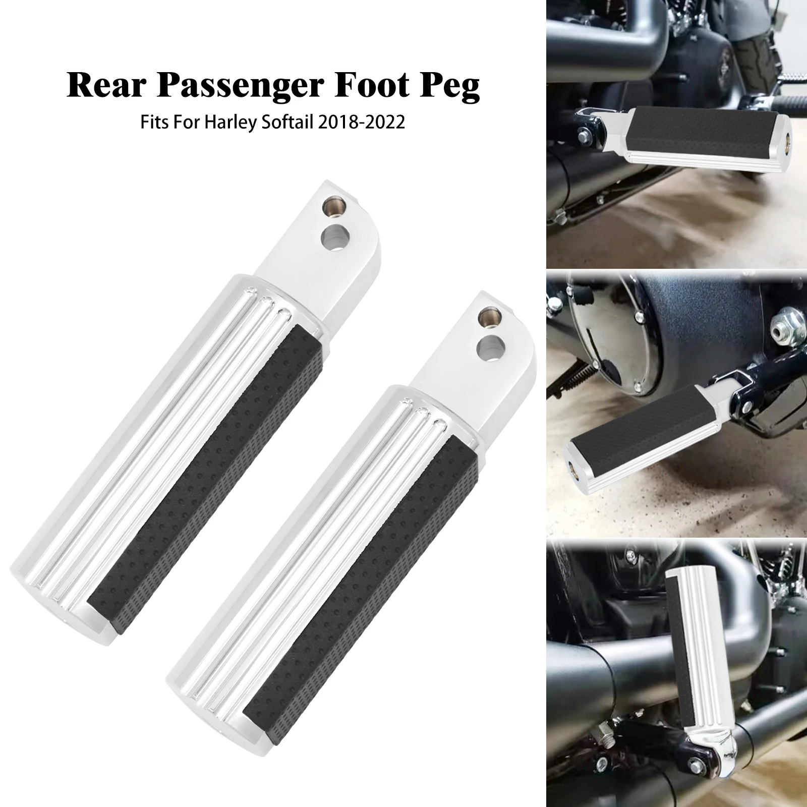  footrest footpegs black defiance pedal for harley softail breakout street fat bob flsb thumb200