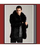 Men&#39;s Warm Long Mink Faux Fur Winter Coat With Long Hair Fox Faux Fur Bi... - £188.60 GBP