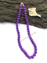 Dark purple lava 8x8 mm Beads Elastic Collar Adjustable an-102 - £7.02 GBP