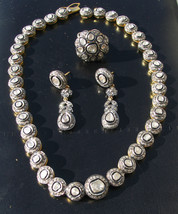 Unique Estate genuine natural about 15 carat Diamond necklace &amp; earrings  set - £7,912.14 GBP