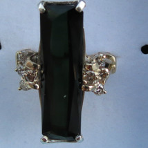 New Estate Huge 9.75 carat Natural green Tourmaline &amp; Diamond 14k gold ring 6.5 - £3,157.34 GBP