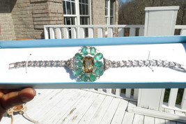 Custom VVS 18.5 carat morganite emerald  Diamonds14k white gold bracelet... - £4,742.23 GBP