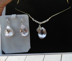 Mint Estate Huge 53.52ct Natural Kunzite Diamond tanzanite 14k Gold earrings - £2,173.52 GBP