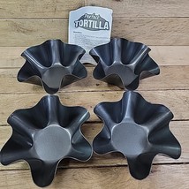 Perfect Tortilla Pan Set 4 Non Stick Pans Baked Not Fried Taco Salad Bow... - $9.85