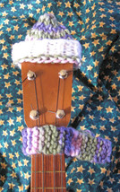 Headstock Hat n Scarf Set For Your Soprano Sized Ukulele/Pink Camo/White Brim - £5.52 GBP