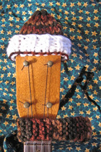 Headstock Hat n Scarf Set For Your Soprano Sized Ukulele/White Brim/Browns - £5.52 GBP