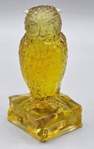 VINTAGE Degenhart Glass Champagne Orange Wise Owl On Books Figurine Paperweight - £26.22 GBP
