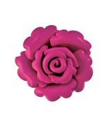 Enchanted Colorful Fuchsia Pink Rose Blossom Genuine Leather Brooch or Pin - £12.50 GBP