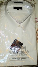Men&#39;s Dress Shirt Short Sleeve Dress Shirt By Carl Michaels - White 15.5 - £7.92 GBP