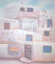 Signed Myung Mario Jung Native Indian Pueblo Art Painting - £380.97 GBP