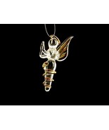 Miniature Hanging Spun Glass Ornament, Praying Angel 2&quot; Tall, Clear w/Go... - €12,72 EUR