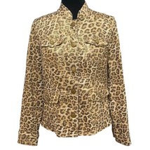 Chicos Metallic Animal Print Cheetah Leopard Jacket Size 0 - £22.24 GBP