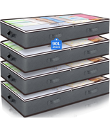 90L Under Bed Storage Organizer, Foldable Container for Matress, Blanket... - $38.79