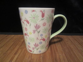 2006 Starbucks Spring Green White Coffee Mug Tea Cup Pink Purple Flowers... - $14.99