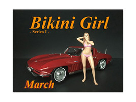March Bikini Calendar Girl Figure for 1/24 Scale Models by American Diorama - £13.79 GBP