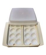 Vintage Tupperware Deviled Egg Keeper Carrier Storage Holder Almond Beig... - £10.35 GBP