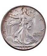 1942 Walking Liberty 50C Half Dollar in Choice BU Condition, Terrific Ey... - $60.59