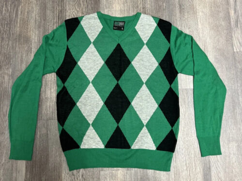 Primary image for South Pole MCMXCI L Authentic Collection Long Sleeve Vneck Sweater Green
