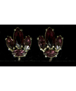 Vintage Sterling Silver Screw Back Earrings with Amethyst Stones - $55.48 CAD