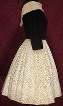 Vintage Minx Modes Black and Beige Lace Skirt and Bodice Dress - $54.99