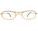 Vintage l.a.Eyeworks Eyeglasses Frames SLIM Polished Gold Rectangular 48... - £51.42 GBP