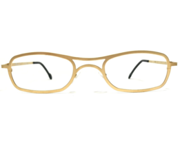 Vintage l.a.Eyeworks Eyeglasses Frames SLIM Polished Gold Rectangular 48-23-120 - £52.44 GBP