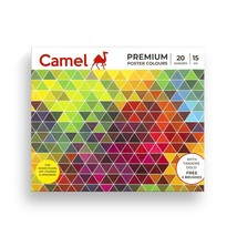 Camel Premium Poster Colour With Brush - 20 Shades (Multicolor) - $47.43