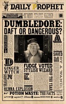 Harry Potter Daily Prophet Albus Dumbledore Movie Poster 11X17 Hogwarts Wizard - £9.08 GBP