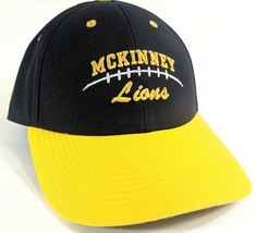 Mckinney Lions Texas Football Baseball Hat Blue and Gold - $15.84