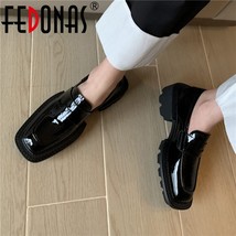 FEDONAS Vintage Soft Genuine Leather Shoes For Women Genuine Leather Platform Sq - £104.13 GBP