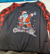 merry christ-mask pj shirt XL red and black pre-owned - £5.95 GBP