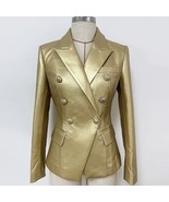 Leather Blazer Jacket Size Women Women&#39;s Button Suede Coat Large long So... - $2,951.71 MXN+