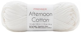Premier Yarns Afternoon Cotton Yarn-White - £16.23 GBP