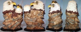 Two Head Eagle Poly-resin Statue on Wood Base - £15.80 GBP