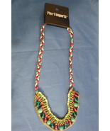 Pier 1 Imports New Braided Bead Red Green Blue Necklace - £10.31 GBP