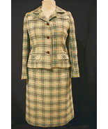 Vintage Green, Brown and Beige 2-Piece Spring Skirt Suit - $101.26 CAD