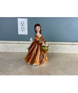 Royal Ascot Vintage Girl Carrying Basket Of Flowers - $13.75