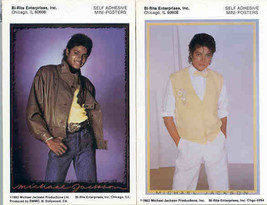 MICHAEL JACKSON 1983 Mini-Poster Stickers 2 Different - $6.98
