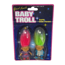 VINTAGE 1992 SOMA GOOD LUCK BABY TROLL MOTHER FATHER SEALED ORIGINAL PAC... - $26.60