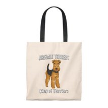 Airedale Terrier Tote Bag - Vintage, Makeup, Cosmetics, Travel Bag - $18.00