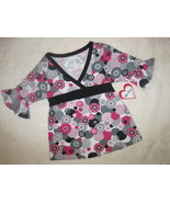 GIRLS 5-6 - Girl Time - Pink / Gray Pullover BLOUSE - £7.86 GBP