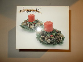 New Elements Hoiday Woods Centerpieces 2 Cande Holders Decorated in Chri... - $9.51 CAD