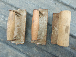 22FF96 Concrete Finishing Tools: (2) Seamers, (1) Edger, Rusty, Cast Iron, Gc - £36.92 GBP