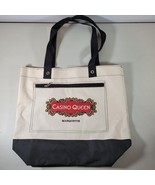 Casino Tote Bag White Black 17&quot;W x 15&quot; Tall and 10&quot; Handle Marquette - $12.95