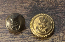 VINTAGE Metal Brass Naval Anchor Officer Buttons (2) - $29.69